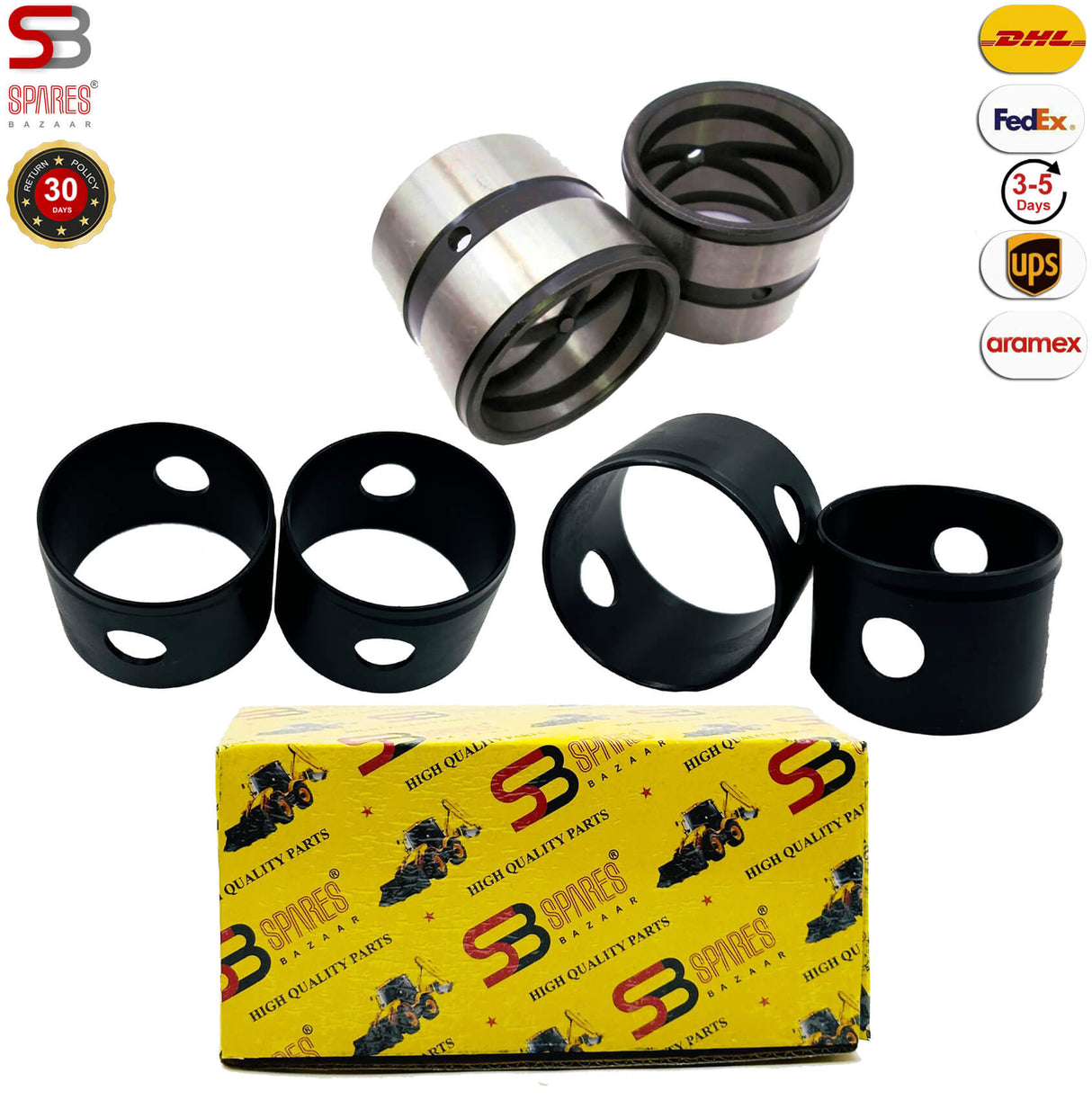 SLEW SWING BUSHES, 809/00177 & 831/10229 (Set of 6 pcs), For JCB Backhoe