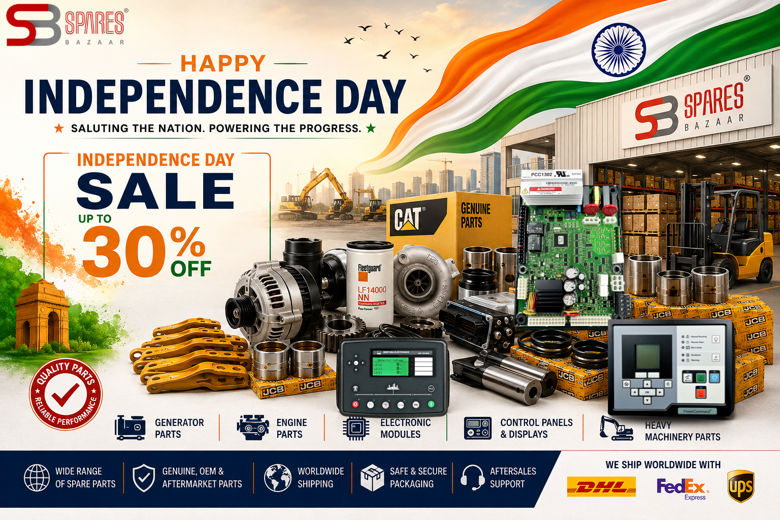 Independence Day Special: Powering Progress with Reliable Machinery & Generator Spare Parts